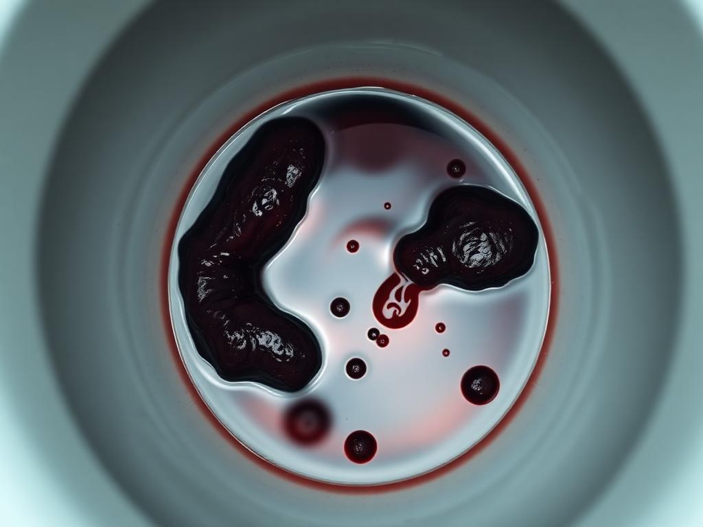 Sort, tjæreagtig afføring (melæna) i toilettet - klassisk tegn på øvre gastrointestinal blødning
