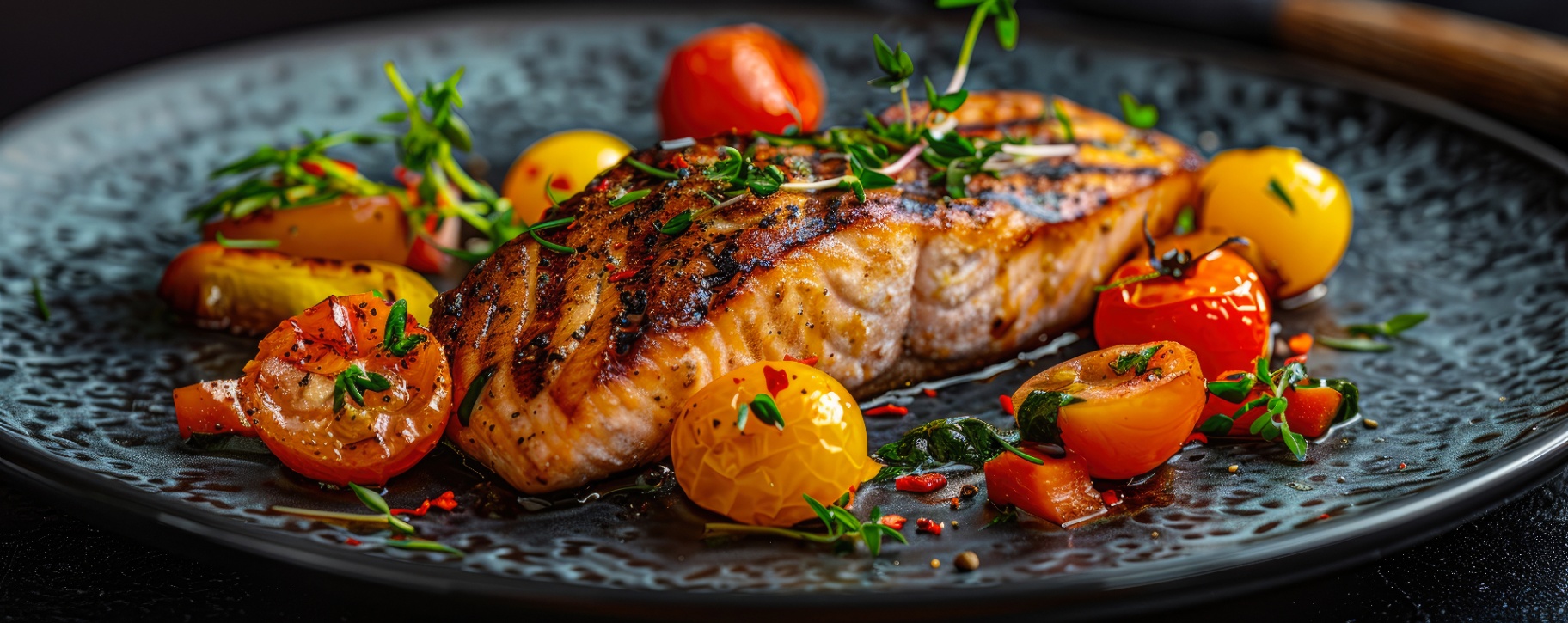 Grillet laks med tomater – eksempel på low FODMAP-måltid